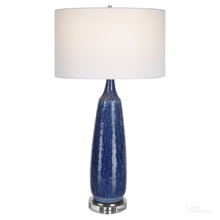 The appearance of Uttermost Newport Cobalt Blue Table Lamp designed by Uttermost in the modern / contemporary interior design. This blue piece of furniture  was selected by 1StopBedrooms from  to add a touch of cosiness and style into your home. Sku: 29999. Product Type: Table Lamp. Material: Iron. Image1