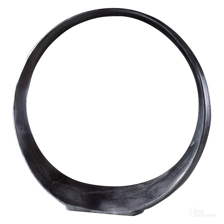 The appearance of Uttermost Orbits Black Nickel Large Ring Sculpture designed by Uttermost in the modern / contemporary interior design. This black piece of furniture  was selected by 1StopBedrooms from Orbits Collection to add a touch of cosiness and style into your home. Sku: 17980. Material: Aluminum. Product Type: Sculpture. Image1