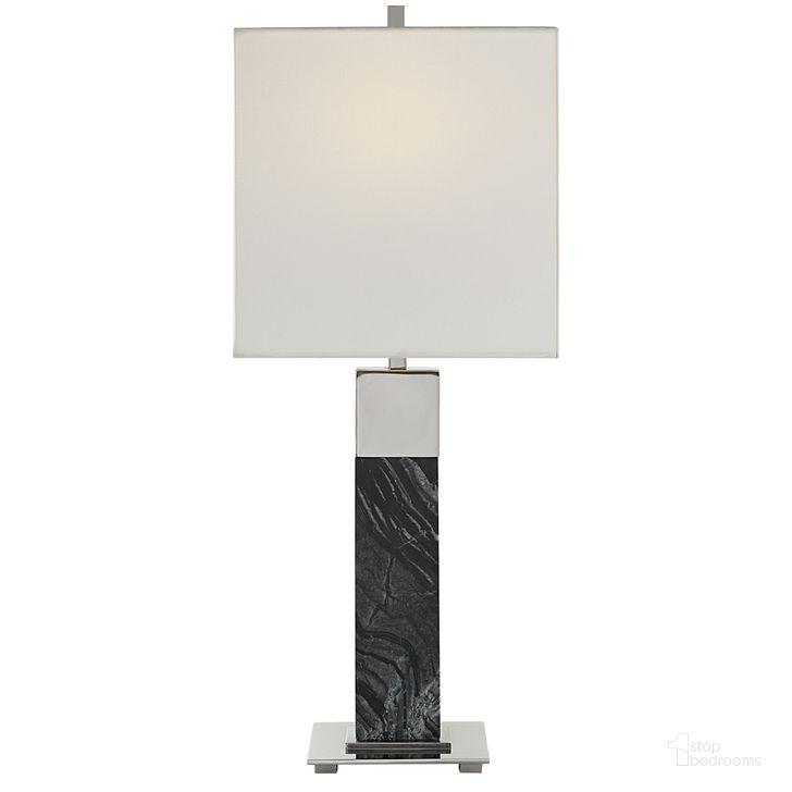 The appearance of Uttermost Pilaster Black Marble Table Lamp designed by Uttermost in the modern / contemporary interior design. This black piece of furniture  was selected by 1StopBedrooms from Pilaster Collection to add a touch of cosiness and style into your home. Sku: 30060-1. Material: Steel. Product Type: Table Lamp. Image1