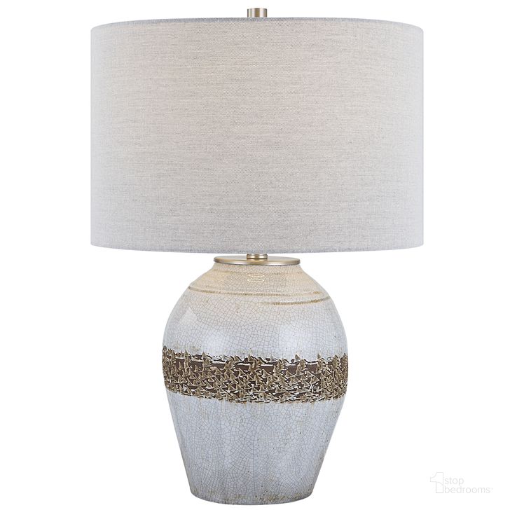 The appearance of Uttermost Poul Crackled Table Lamp designed by Uttermost in the traditional interior design. This brushed nickel piece of furniture  was selected by 1StopBedrooms from Poul Collection to add a touch of cosiness and style into your home. Sku: 30053-1. Material: Steel. Product Type: Table Lamp. Image1