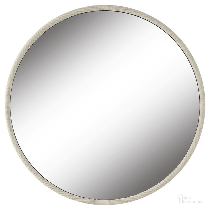 The appearance of Uttermost Ranchero White Round Mirror designed by Uttermost in the transitional interior design. This white piece of furniture  was selected by 1StopBedrooms from Ranchero Collection to add a touch of cosiness and style into your home. Sku: 09908. Product Type: Accent Mirror. Material: Iron. Image1