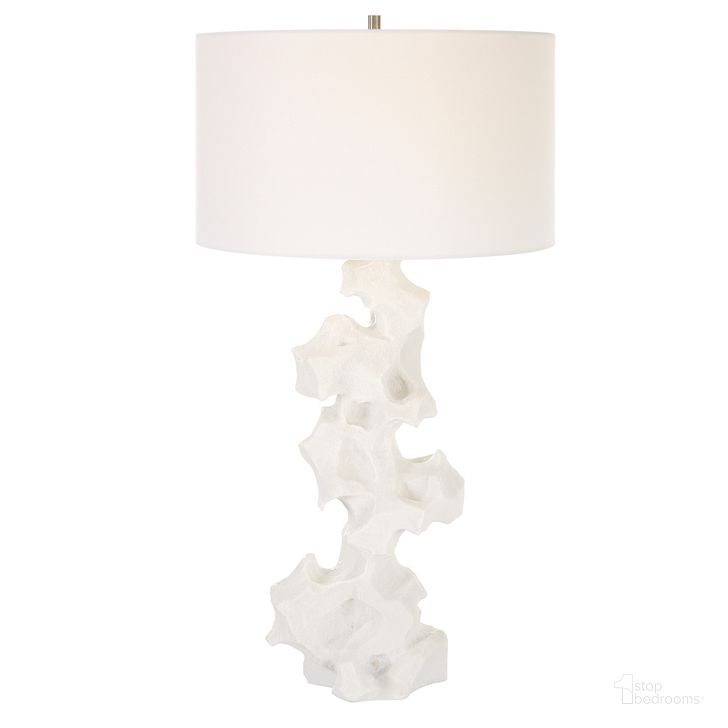 The appearance of Uttermost Remnant White Marble Table Lamp designed by Uttermost in the modern / contemporary interior design. This white piece of furniture  was selected by 1StopBedrooms from Remnant Collection to add a touch of cosiness and style into your home. Sku: 30198. Product Type: Table Lamp. Material: Iron. Image1