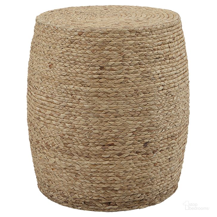 The appearance of Uttermost Resort Straw Accent Stool designed by Uttermost in the transitional interior design. This brown piece of furniture  was selected by 1StopBedrooms from Resort Collection to add a touch of cosiness and style into your home. Sku: 25187. Material: MDF. Product Type: Accent Stool. Image1