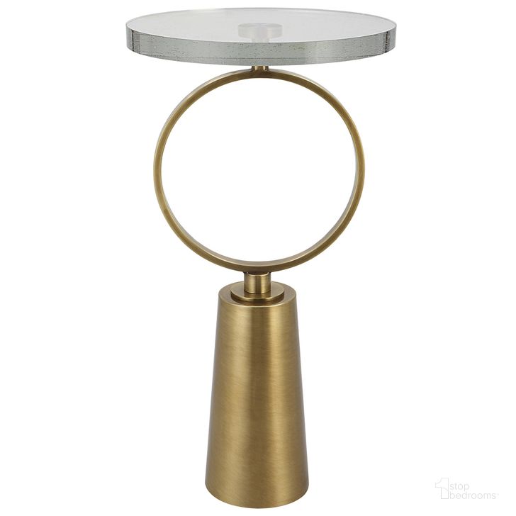 The appearance of Uttermost Ringlet Brass Accent Table designed by Uttermost in the modern / contemporary interior design. This brass piece of furniture  was selected by 1StopBedrooms from Ringlet Collection to add a touch of cosiness and style into your home. Sku: 25178. Material: Steel. Product Type: Accent Table. Image1