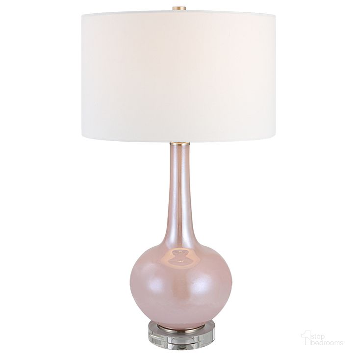 The appearance of Uttermost Rosa Pink Glass Table Lamp designed by Uttermost in the transitional interior design. This pink piece of furniture  was selected by 1StopBedrooms from Rosa Collection to add a touch of cosiness and style into your home. Sku: 30144. Product Type: Table Lamp. Material: Iron. Image1