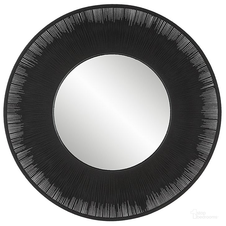 The appearance of Uttermost Sailor'S Knot Black Round Mirror designed by Uttermost in the modern / contemporary interior design. This black piece of furniture  was selected by 1StopBedrooms from Sailor's Collection to add a touch of cosiness and style into your home. Sku: 09823. Material: MDF. Product Type: Accent Mirror. Image1