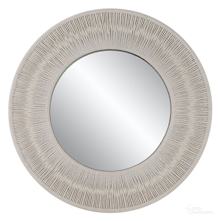 The appearance of Uttermost Sailor'S Knot White Small Round Mirror designed by Uttermost in the modern / contemporary interior design. This white piece of furniture  was selected by 1StopBedrooms from Sailor's Collection to add a touch of cosiness and style into your home. Sku: 09824. Material: MDF. Product Type: Accent Mirror. Image1