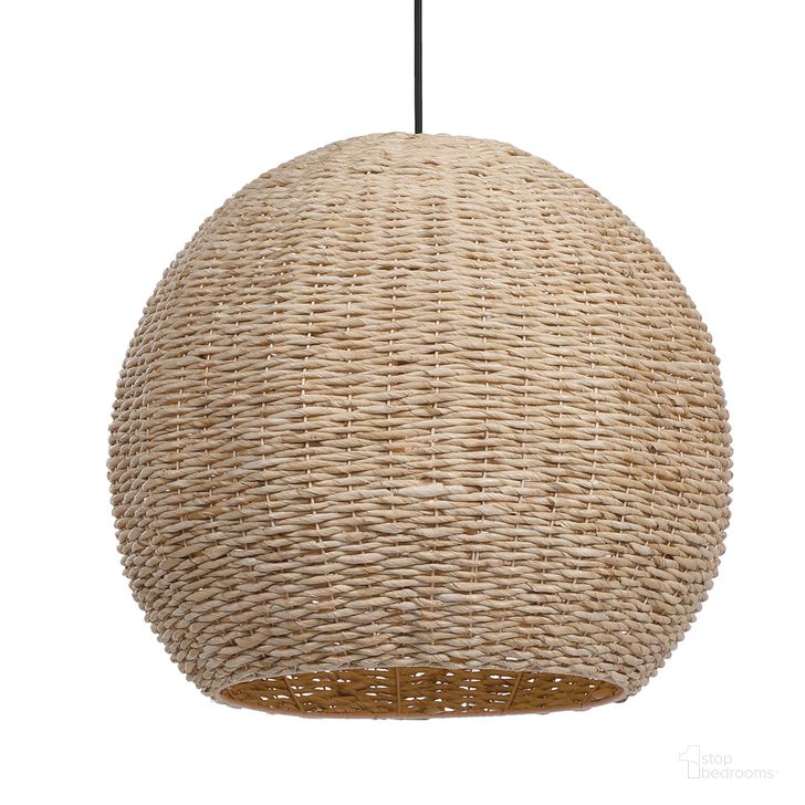 The appearance of Uttermost Seagrass 1 Light Dome Pendant designed by Uttermost in the transitional interior design. This brass piece of furniture  was selected by 1StopBedrooms from  to add a touch of cosiness and style into your home. Sku: 21536. Product Type: Pendant Lighting. Material: Stainless Steel. Image1