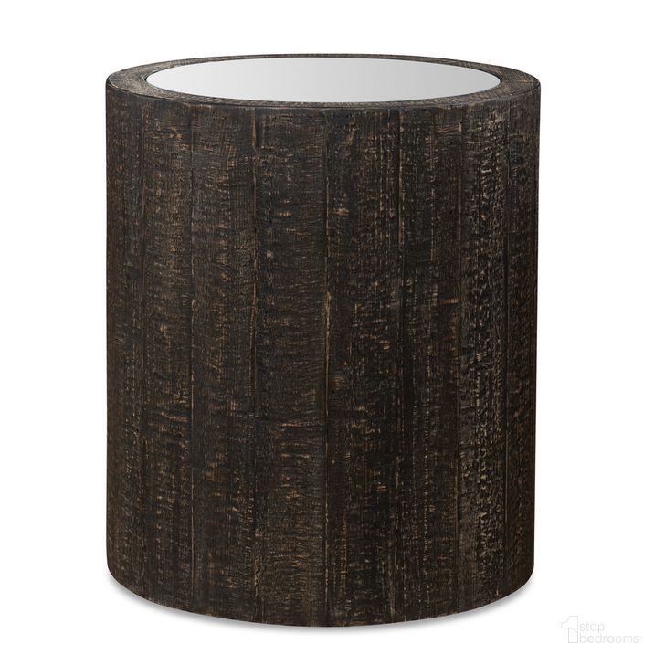 The appearance of Uttermost Sequoia Mirrored Drum Table designed by Uttermost in the country / farmhouse interior design. This dark walnut piece of furniture  was selected by 1StopBedrooms from Sequoia Collection to add a touch of cosiness and style into your home. Sku: 25289. Material: Wood. Product Type: Drum Table. Image1