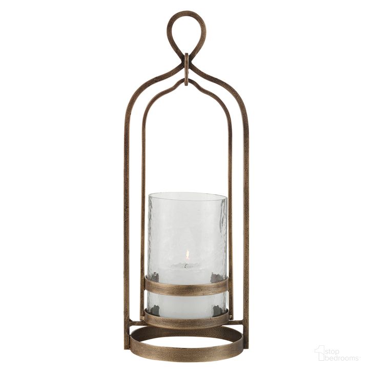 The appearance of Uttermost Shepherd Brass Candleholder designed by Uttermost in the traditional interior design. This brass piece of furniture  was selected by 1StopBedrooms from Shepherd Collection to add a touch of cosiness and style into your home. Sku: 18042. Product Type: Candle Holder. Material: Iron. Image1