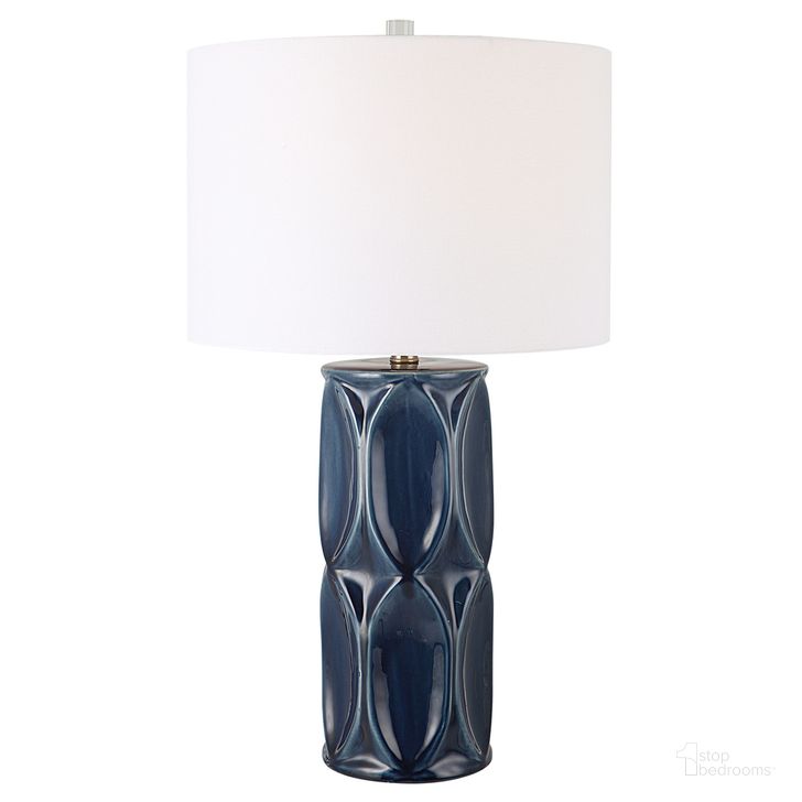 The appearance of Uttermost Sinclair Blue Table Lamp designed by Uttermost in the modern / contemporary interior design. This blue piece of furniture  was selected by 1StopBedrooms from Sinclair Collection to add a touch of cosiness and style into your home. Sku: 30163-1. Material: Ceramic. Product Type: Table Lamp. Image1