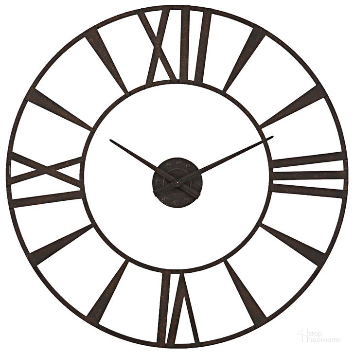 The appearance of Uttermost Storehouse Rustic Wall Clock designed by Uttermost in the country / farmhouse interior design. This rustic piece of furniture  was selected by 1StopBedrooms from Storehouse Collection to add a touch of cosiness and style into your home. Sku: 06463. Product Type: Wall Clock. Material: Iron. Image1