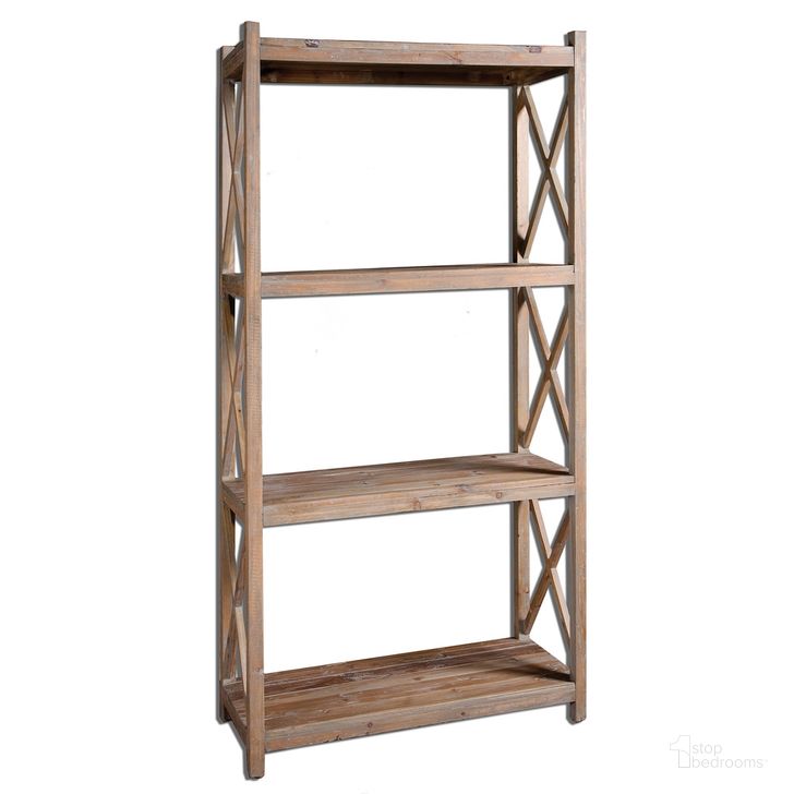 The appearance of Uttermost Stratford Reclaimed Wood Etagere designed by Uttermost in the modern / contemporary interior design. This wood piece of furniture  was selected by 1StopBedrooms from Stratford Collection to add a touch of cosiness and style into your home. Sku: 24248. Material: Wood. Product Type: Etagere. Image1