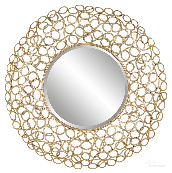 The appearance of Uttermost Swirl Round Gold Mirror designed by Uttermost in the traditional interior design. This gold piece of furniture  was selected by 1StopBedrooms from Swirl Collection to add a touch of cosiness and style into your home. Sku: 09850. Material: MDF. Product Type: Accent Mirror. Image1