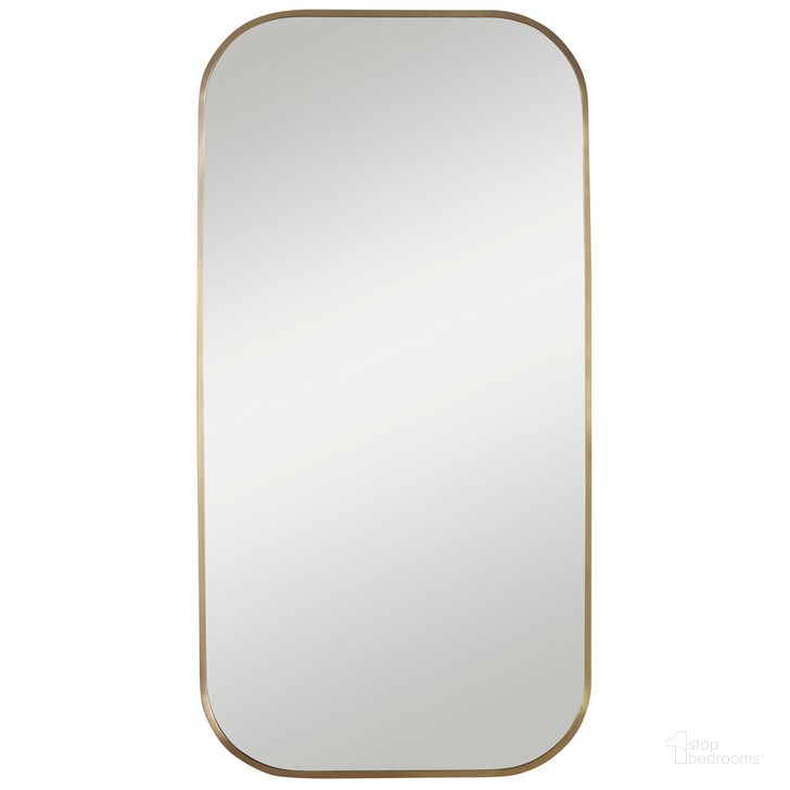 The appearance of Uttermost Taft Plated Brass Mirror designed by Uttermost in the modern / contemporary interior design. This brass piece of furniture  was selected by 1StopBedrooms from Taft Collection to add a touch of cosiness and style into your home. Sku: 09718. Product Type: Mirror. Material: MDF. Image1
