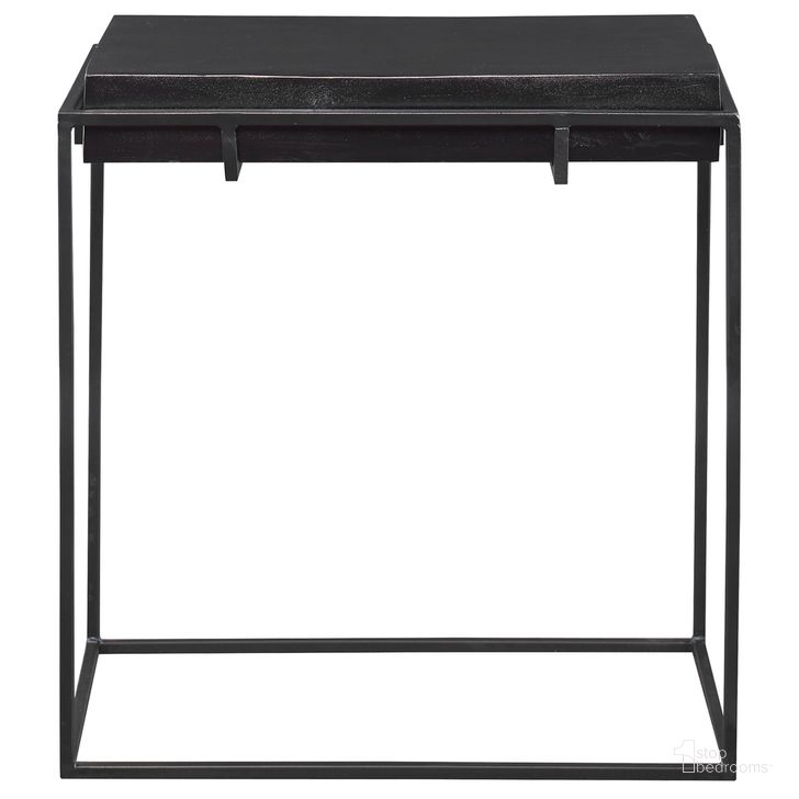 The appearance of Uttermost Telone Modern Black Side Table designed by Uttermost in the modern / contemporary interior design. This black piece of furniture  was selected by 1StopBedrooms from Telone Collection to add a touch of cosiness and style into your home. Sku: 25106. Product Type: Side Table. Material: Iron. Image1