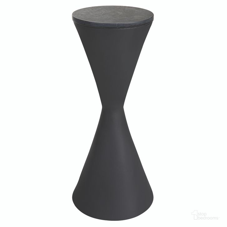 The appearance of Uttermost Time'S Up Hourglass Shaped Drink Table designed by Uttermost in the modern / contemporary interior design. This matte black piece of furniture  was selected by 1StopBedrooms from Time's Up Collection to add a touch of cosiness and style into your home. Sku: 22889. Product Type: Accent Table. Material: Iron. Image1