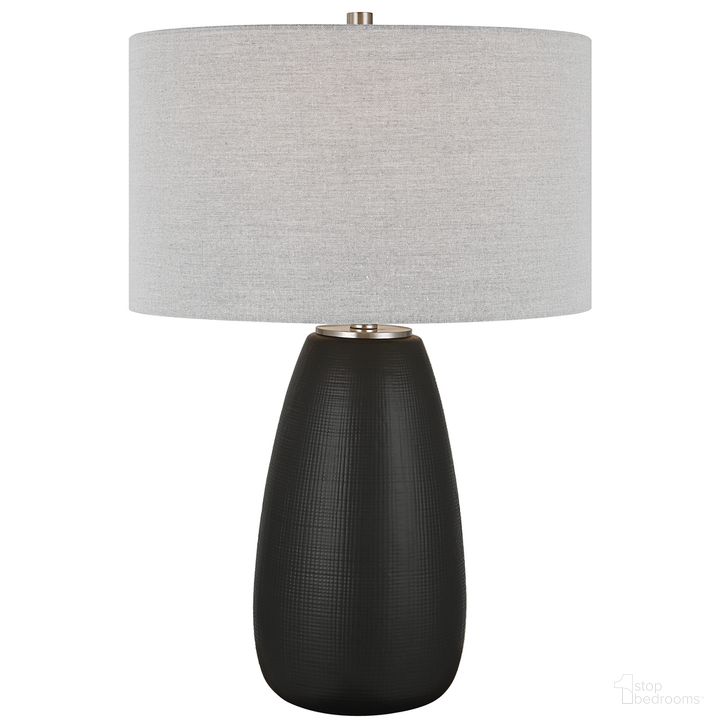 The appearance of Uttermost Twilight Satin Black Table Lamp designed by Uttermost in the modern / contemporary interior design. This black piece of furniture  was selected by 1StopBedrooms from Twilight Collection to add a touch of cosiness and style into your home. Sku: 30058-1. Material: Steel. Product Type: Table Lamp. Image1