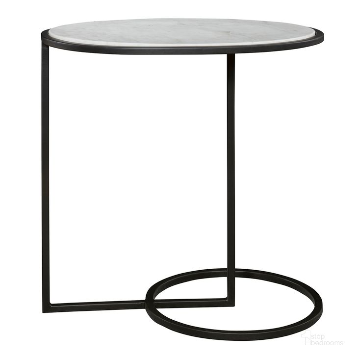 The appearance of Uttermost Twofold White Marble Accent Table designed by Uttermost in the modern / contemporary interior design. This white piece of furniture  was selected by 1StopBedrooms from Twofold Collection to add a touch of cosiness and style into your home. Sku: 25749. Product Type: Accent Table. Material: Iron. Image1