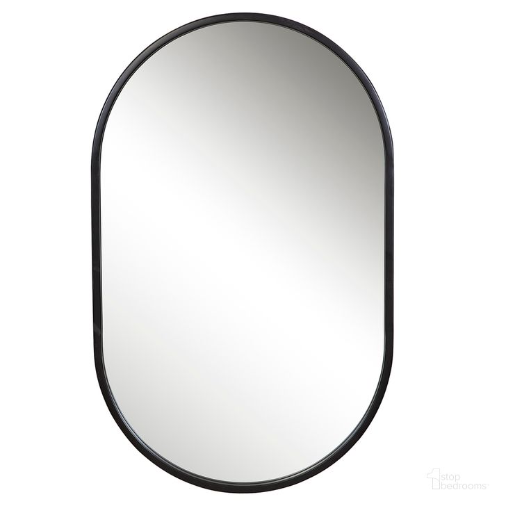 The appearance of Uttermost Varina Minimalist Black Oval Mirror designed by Uttermost in the modern / contemporary interior design. This black piece of furniture  was selected by 1StopBedrooms from Varina Collection to add a touch of cosiness and style into your home. Sku: 09735. Product Type: Mirror. Material: MDF. Image1