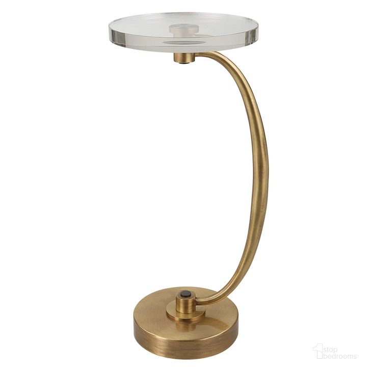 The appearance of Uttermost Waveney Brass Drink Table designed by Uttermost in the modern / contemporary interior design. This brass piece of furniture  was selected by 1StopBedrooms from Waveney Collection to add a touch of cosiness and style into your home. Sku: 25227. Product Type: Accent Table. Material: Iron. Image1