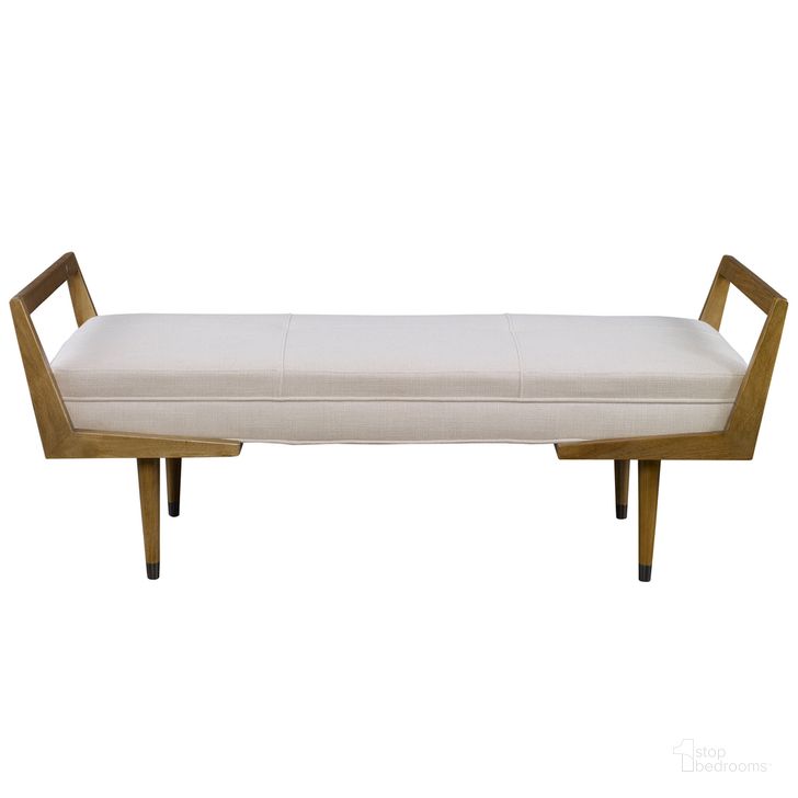 The appearance of Uttermost Waylon Modern Ivory Bench designed by Uttermost in the modern / contemporary interior design. This ivory piece of furniture  was selected by 1StopBedrooms from Waylon Collection to add a touch of cosiness and style into your home. Sku: 23592. Material: Wood. Product Type: Bench. Image1