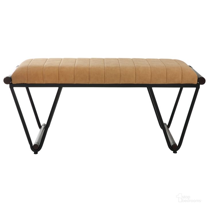 The appearance of Uttermost Woodstock Mid-Century Bench designed by Uttermost in the modern / contemporary interior design. This black piece of furniture  was selected by 1StopBedrooms from Woodstock Collection to add a touch of cosiness and style into your home. Sku: 23679. Product Type: Bench. Material: MDF. Image1