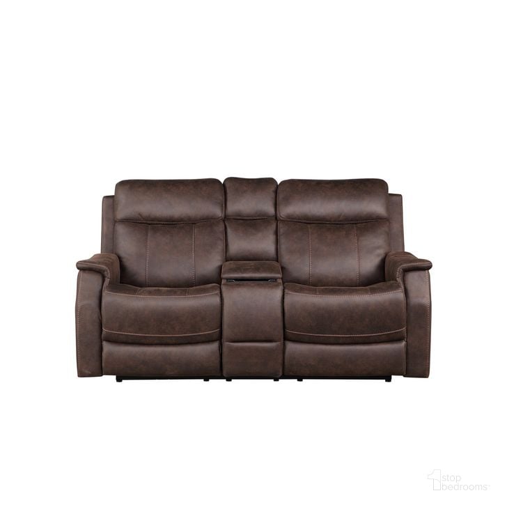 The appearance of Valencia Power Recliner Console In Brown designed by Steve Silver in the  interior design. This brown piece of furniture  was selected by 1StopBedrooms from Valencia Collection to add a touch of cosiness and style into your home. Sku: VA950CLW. Product Type: Loveseat. Material: Plywood. Image1