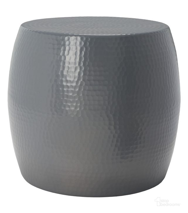 The appearance of Vanadium Round Hammered Stool in Dark Grey designed by Safavieh in the modern / contemporary interior design. This dark grey piece of furniture  was selected by 1StopBedrooms from Vanadium Collection to add a touch of cosiness and style into your home. Sku: FOX5504C. Material: Metal. Product Type: Accent Stool. Image1