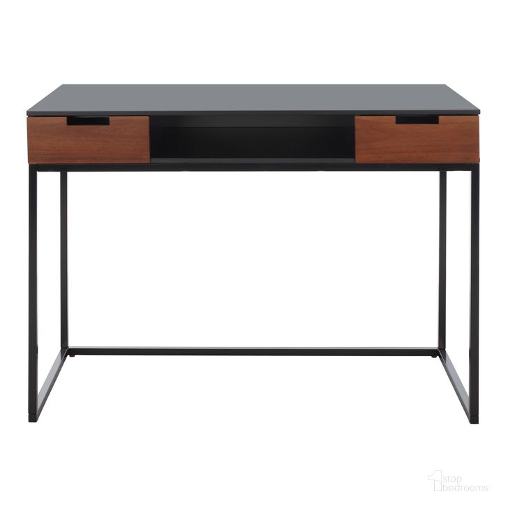 The appearance of Vance 2 Drawer 1 Shelf Desk in Brown designed by Safavieh in the modern / contemporary interior design. This brown piece of furniture  was selected by 1StopBedrooms from Vance Collection to add a touch of cosiness and style into your home. Sku: DSK5013A. Material: Wood. Product Type: Desk. Image1