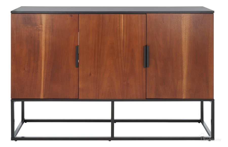 The appearance of Vance 3 Door 2 Shelf Sideboard in Brown designed by Safavieh in the modern / contemporary interior design. This brown piece of furniture  was selected by 1StopBedrooms from Vance Collection to add a touch of cosiness and style into your home. Sku: MED5007A. Material: Wood. Product Type: Side Board. Image1
