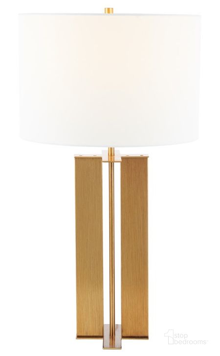 The appearance of Vanya Table Lamp in Antique Gold designed by Safavieh in the modern / contemporary interior design. This antique gold piece of furniture  was selected by 1StopBedrooms from Vanya Collection to add a touch of cosiness and style into your home. Sku: TBL7024A. Material: Steel. Product Type: Table Lamp. Image1