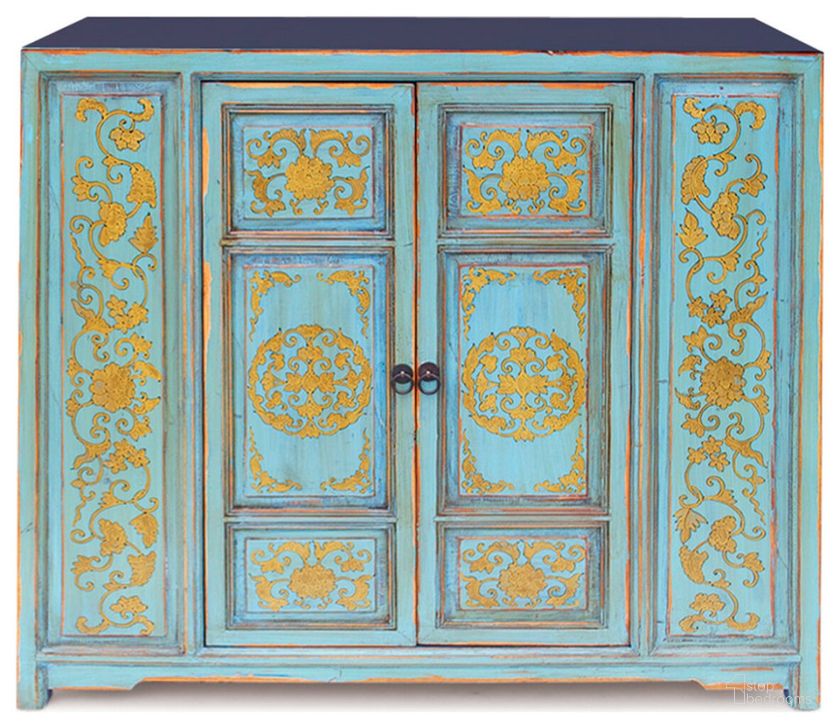 The appearance of Venetian Cabinet In Teal In designed by Primitive Collections in the country / farmhouse interior design. This turquoise piece of furniture  was selected by 1StopBedrooms from  to add a touch of cosiness and style into your home. Sku: PCIMG154610. Material: Wood. Product Type: Cabinet. Image1