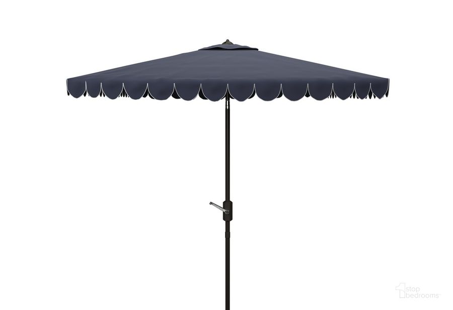 The appearance of Venice 7.5 Ft Square Crank Umbrella PAT8410A designed by Safavieh in the modern / contemporary interior design. This white navy piece of furniture  was selected by 1StopBedrooms from Venice Collection to add a touch of cosiness and style into your home. Sku: PAT8410A. Material: Aluminum. Product Type: Umbrella. Image1