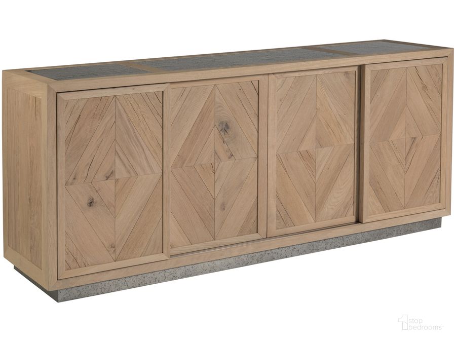 The appearance of Verite Media Console designed by Artistica Home in the modern / contemporary interior design. This light oak piece of furniture  was selected by 1StopBedrooms from Verite Collection to add a touch of cosiness and style into your home. Sku: 01-2240-907. Material: Wood. Product Type: Media Console. Image1
