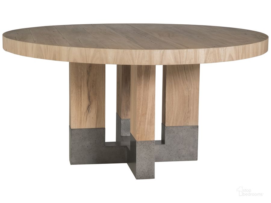 The appearance of Verite Round Dining Table designed by Artistica Home in the modern / contemporary interior design. This light oak piece of furniture  was selected by 1StopBedrooms from Verite Collection to add a touch of cosiness and style into your home. Sku: 01-2240-870C. Table Base Style: Trestle. Table Top Shape: Round. Material: Wood. Product Type: Dining Table. Size: 60". Image1