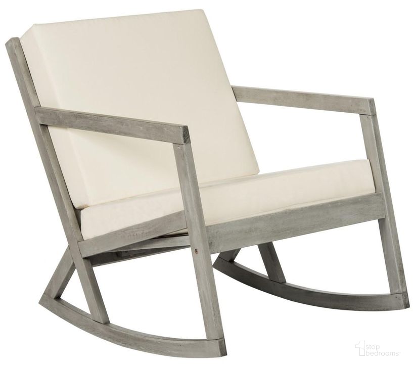 The appearance of Vernon Grey and Beige Rocking Chair designed by Safavieh in the modern / contemporary interior design. This grey and beige piece of furniture  was selected by 1StopBedrooms from Vernon Collection to add a touch of cosiness and style into your home. Sku: PAT7013E. Material: Steel. Product Type: Living Room Chair. Image1