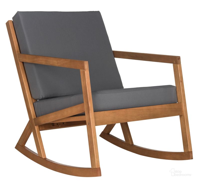 The appearance of Vernon Teak Brown and Grey Rocking Chair designed by Safavieh in the modern / contemporary interior design. This natural piece of furniture  was selected by 1StopBedrooms from Vernon Collection to add a touch of cosiness and style into your home. Sku: PAT7013D. Material: Steel. Product Type: Living Room Chair. Image1