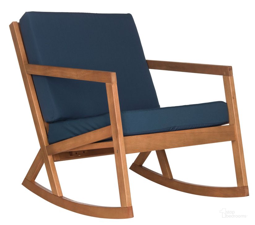 The appearance of Vernon Teak Brown and Navy Rocking Chair designed by Safavieh in the modern / contemporary interior design. This navy piece of furniture  was selected by 1StopBedrooms from Vernon Collection to add a touch of cosiness and style into your home. Sku: PAT7013C. Material: Steel. Product Type: Living Room Chair. Image1