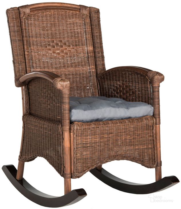 The appearance of Verona Brown Rocking Chair designed by Safavieh in the modern / contemporary interior design. This brown piece of furniture  was selected by 1StopBedrooms from Verona Collection to add a touch of cosiness and style into your home. Sku: SEA8034B. Product Type: Living Room Chair. Material: Rattan. Image1