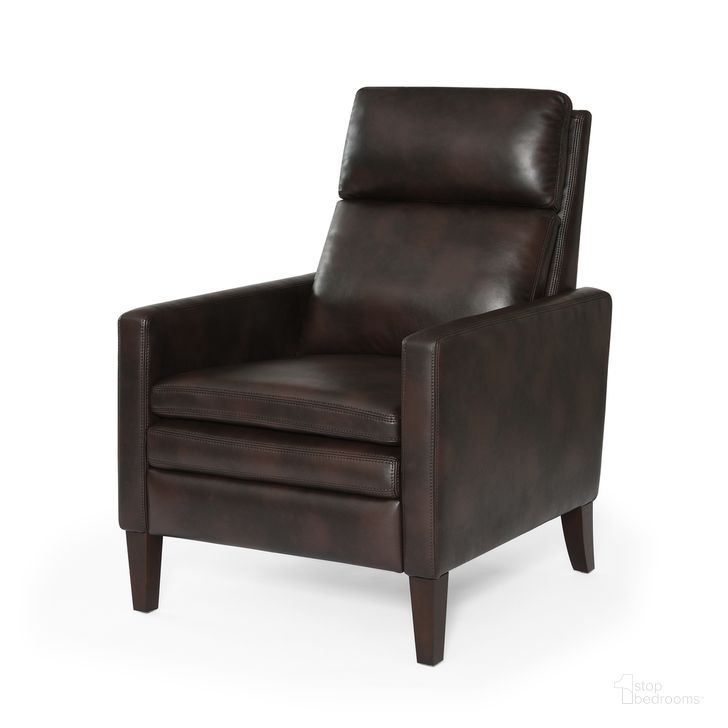The appearance of Vicente Faux Leather Push Back Recliner In Burnished Brown designed by Comfort Pointe in the  interior design. This burnished brown piece of furniture  was selected by 1StopBedrooms from Vicente Collection to add a touch of cosiness and style into your home. Sku: 8081-40. Product Type: Recliner. Material: Plywood. Image1