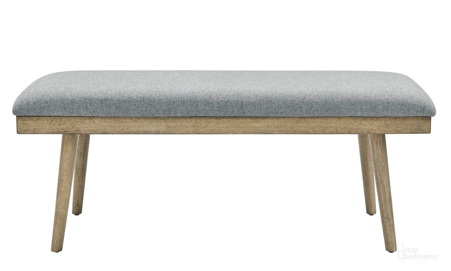 The appearance of Vida Fabric Dining Bench In Gray designed by Steve Silver in the transitional interior design. This gray piece of furniture  was selected by 1StopBedrooms from Vida Collection to add a touch of cosiness and style into your home. Sku: VD500BNG. Material: Polyester. Product Type: Dining Bench. Image1