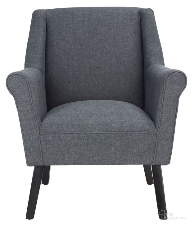 The appearance of Videl Accent Chair in Dark Grey designed by Safavieh in the modern / contemporary interior design. This dark grey piece of furniture  was selected by 1StopBedrooms from Videl Collection to add a touch of cosiness and style into your home. Sku: ACH4011B. Material: Wood. Product Type: Accent Chair. Image1