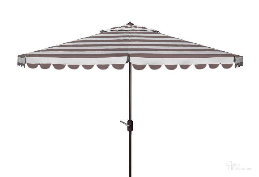 The appearance of Vienna 11Ft Rnd Crank Umbrella PAT8111B designed by Safavieh in the modern / contemporary interior design. This grey/white piece of furniture  was selected by 1StopBedrooms from Vienna Collection to add a touch of cosiness and style into your home. Sku: PAT8111B. Material: Aluminum. Product Type: Umbrella. Image1