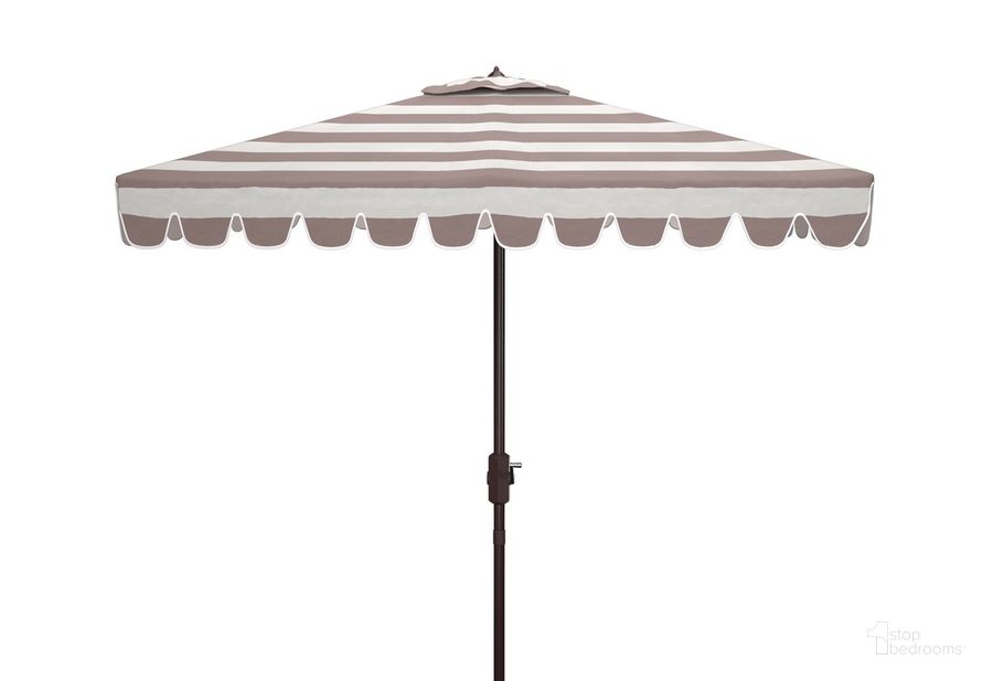 The appearance of Vienna 7.5 Ft Square Crank Umbrella PAT8411B designed by Safavieh in the modern / contemporary interior design. This grey/white piece of furniture  was selected by 1StopBedrooms from Vienna Collection to add a touch of cosiness and style into your home. Sku: PAT8411B. Material: Aluminum. Product Type: Umbrella. Image1