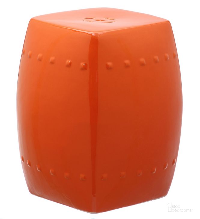 The appearance of Villa Orange Garden Stool designed by Safavieh in the traditional interior design. This orange piece of furniture  was selected by 1StopBedrooms from Villa Collection to add a touch of cosiness and style into your home. Sku: ACS4524D. Product Type: Stool. Image1