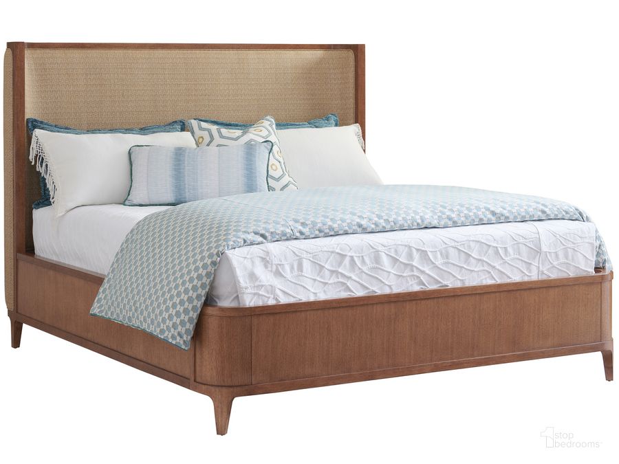 The appearance of Villa Park California King Upholstered Bed designed by Tommy Bahama in the modern / contemporary interior design. This copper piece of furniture  was selected by 1StopBedrooms from Palm Desert Collection to add a touch of cosiness and style into your home. Sku: 01-0575-145C. Bed Type: Panel Bed. Product Type: Panel Bed. Bed Size: California King.