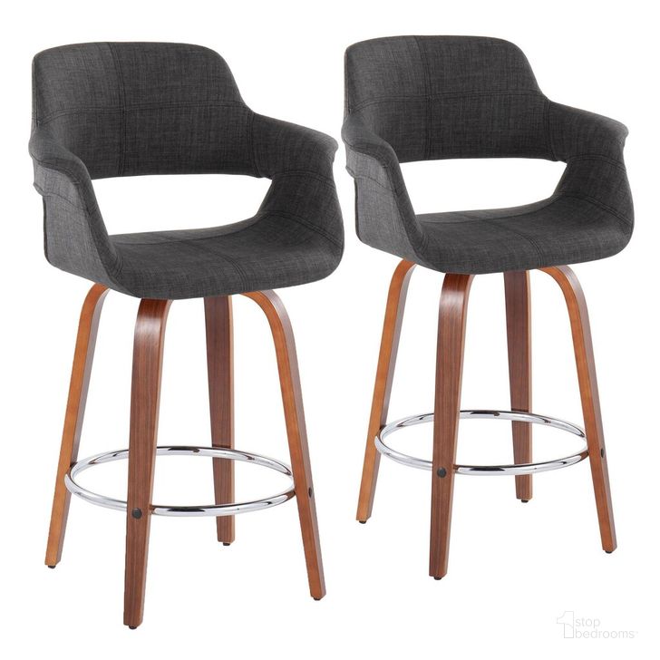 The appearance of Vintage Flair 26 Inch Fixed Height Counter Stool Set of 2 In Chrome designed by Lumisource in the transitional interior design. This black piece of furniture  was selected by 1StopBedrooms from Vintage Flair Collection to add a touch of cosiness and style into your home. Sku: B26-VFL-GRTZR2 WLCHAR2. Material: Wood. Product Type: Barstool. Image1