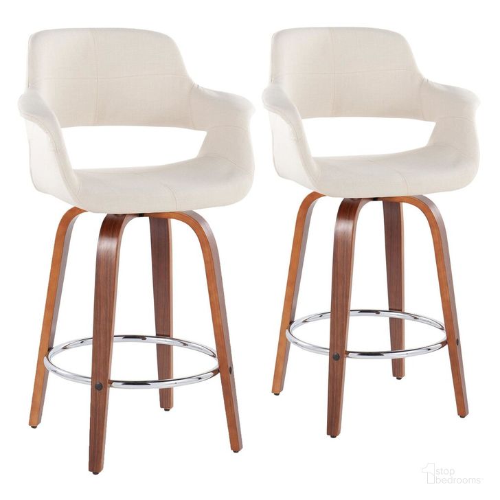 The appearance of Vintage Flair 26 Inch Fixed Height Counter Stool Set of 2 In Chrome designed by Lumisource in the transitional interior design. This cream piece of furniture  was selected by 1StopBedrooms from Vintage Flair Collection to add a touch of cosiness and style into your home. Sku: B26-VFL-GRTZR2 WLCR2. Material: Wood. Product Type: Barstool. Image1