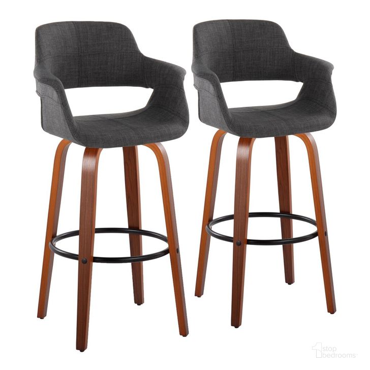 The appearance of Vintage Flair 30 Inch Fixed Height Barstool Set of 2 In Black designed by Lumisource in the transitional interior design. This black piece of furniture  was selected by 1StopBedrooms from Vintage Flair Collection to add a touch of cosiness and style into your home. Sku: B30-VFL-GRTZQ2 WLCHAR2. Material: Wood. Product Type: Barstool. Image1